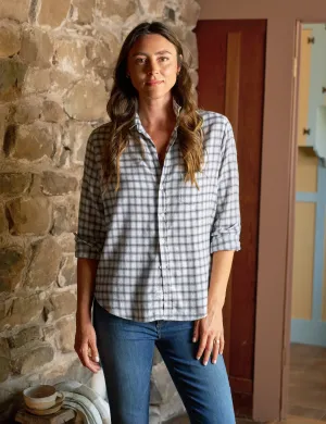 EILEEN White and Gray Plaid, Italian Flannel