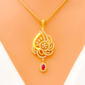 Elevated Graceful CZ Pendant Set