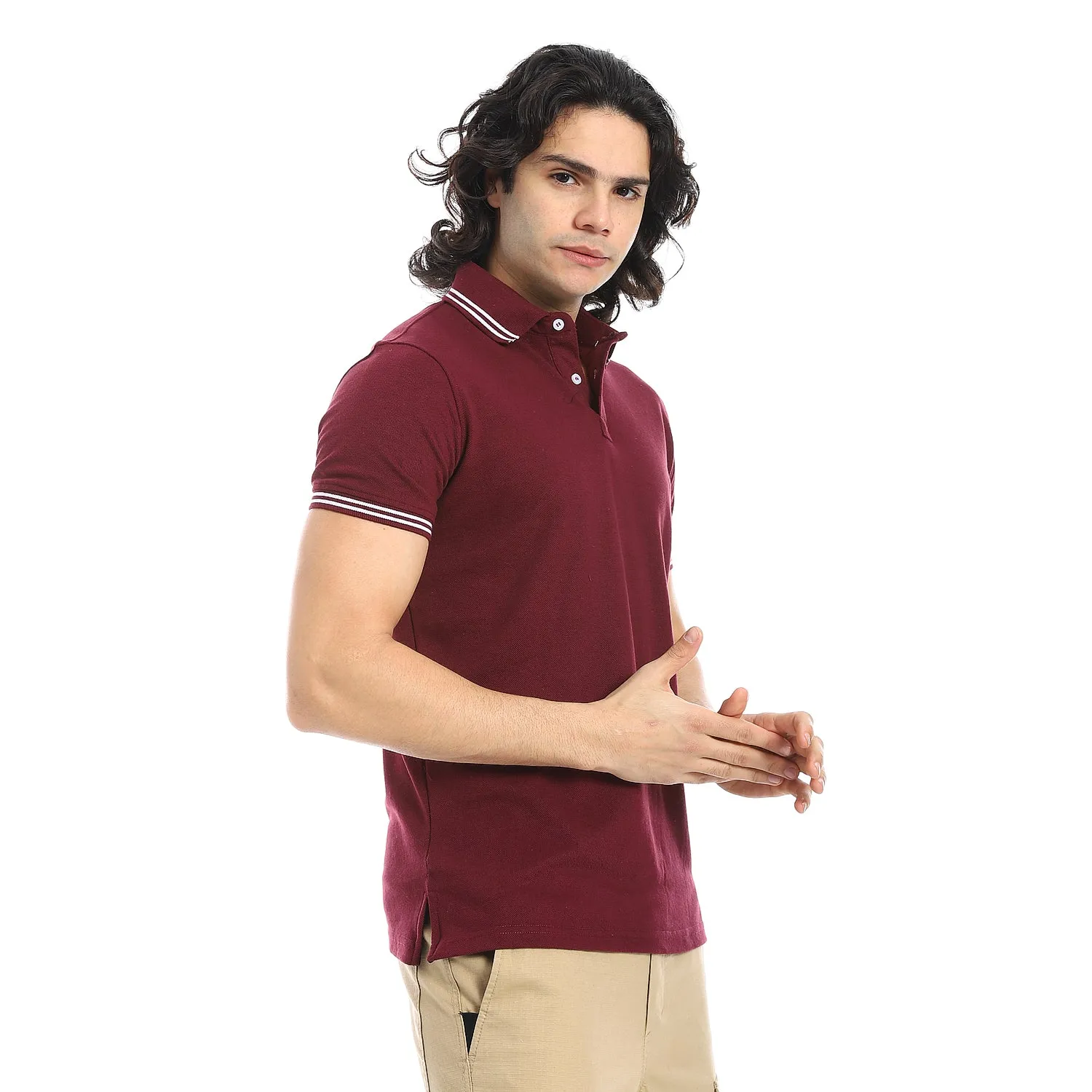 Elite_Stripe_Pique_Polo_Shirt_-_Burgundy