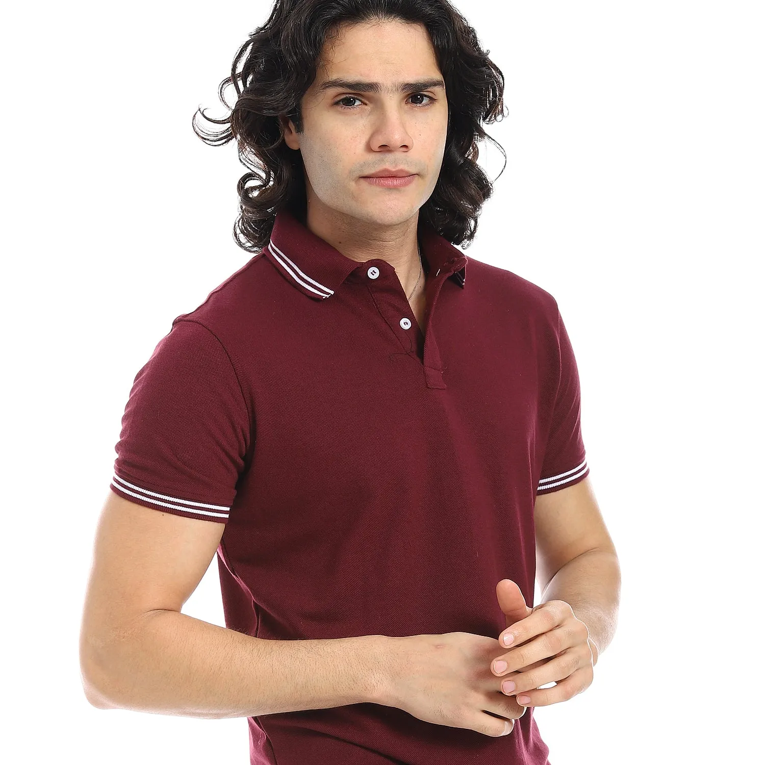 Elite_Stripe_Pique_Polo_Shirt_-_Burgundy