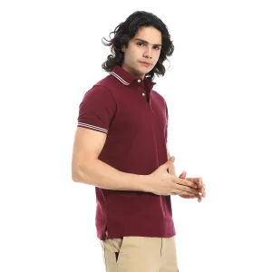 Elite_Stripe_Pique_Polo_Shirt_-_Burgundy