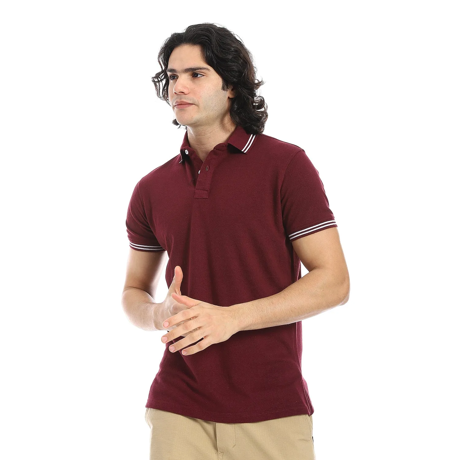 Elite_Stripe_Pique_Polo_Shirt_-_Burgundy