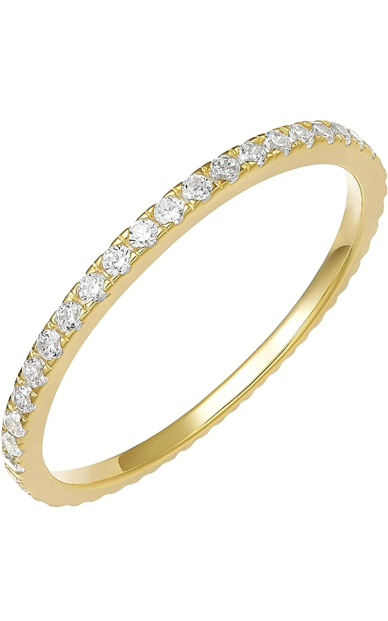 Elle Gold Plated CZ Stackable Ring in 3 Metal Options