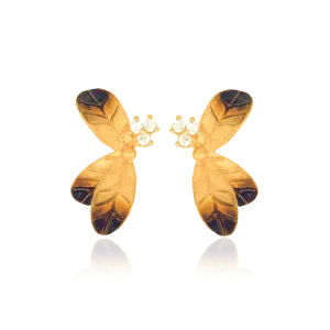 Ember Petal on Vine Earrings