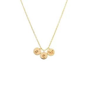 Engraved Initials X Butterfly Dangling Pendant Necklace