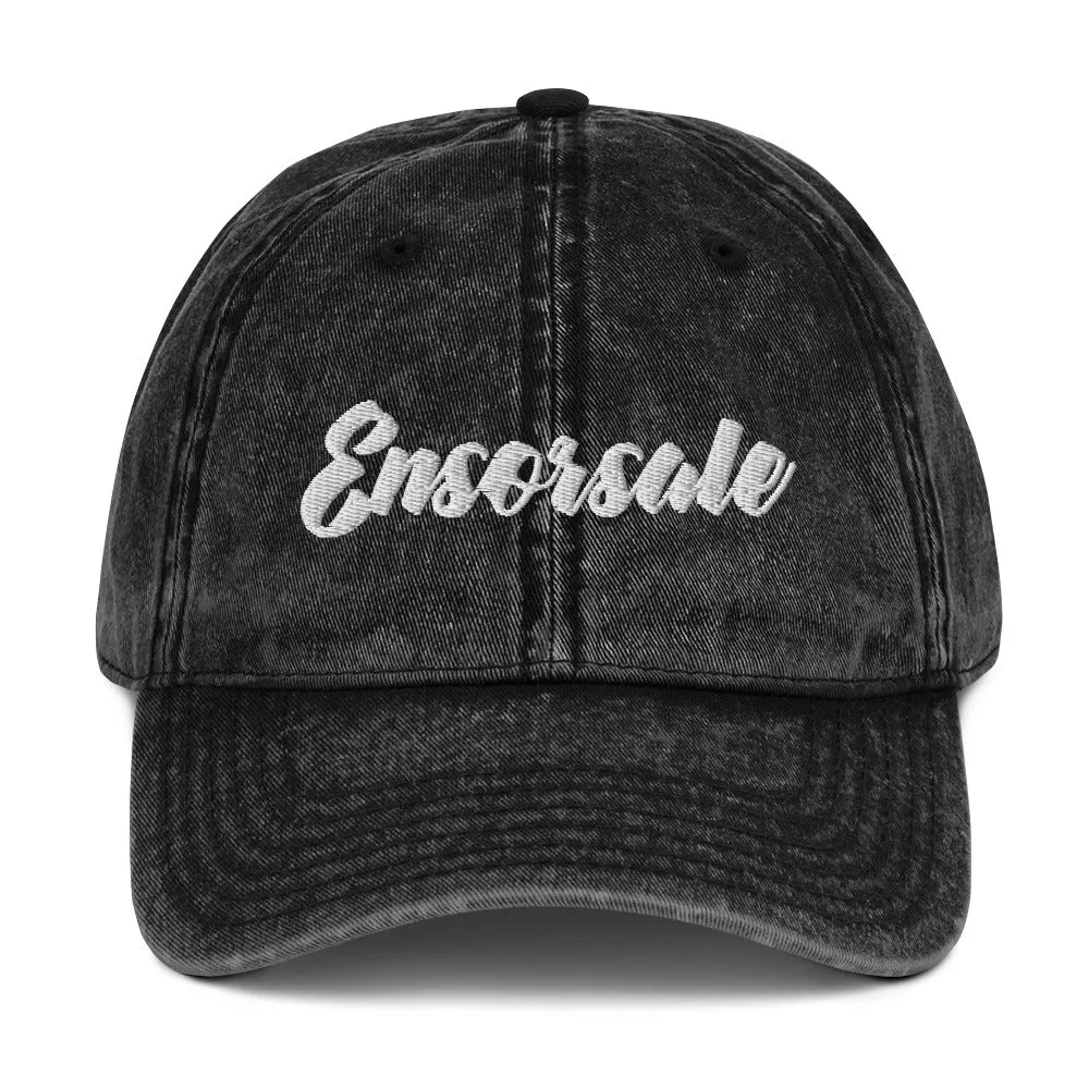 Ensorsale White Vintage Cotton Twill Cap