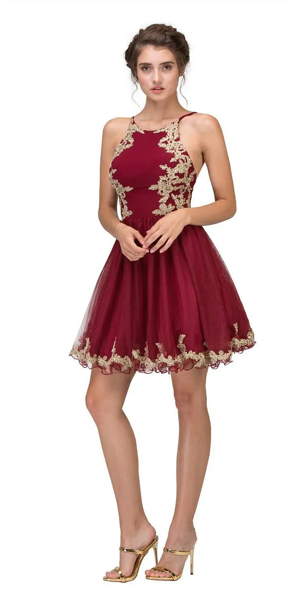Eureka 6026 Short Dress with Appliques