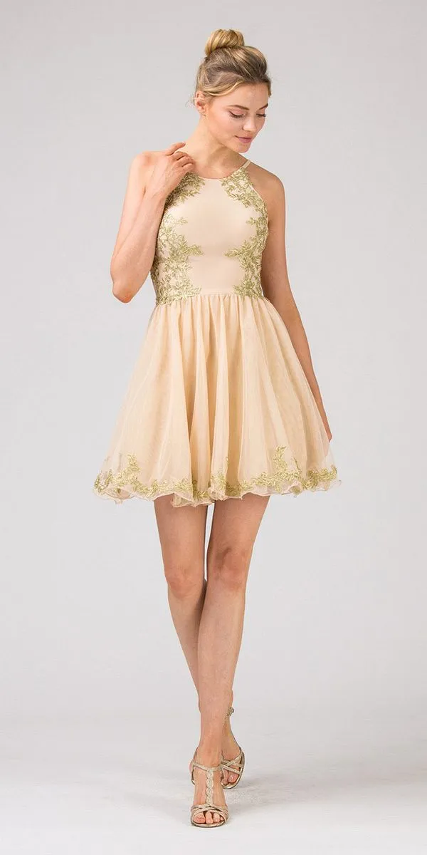 Eureka 6026 Short Dress with Appliques