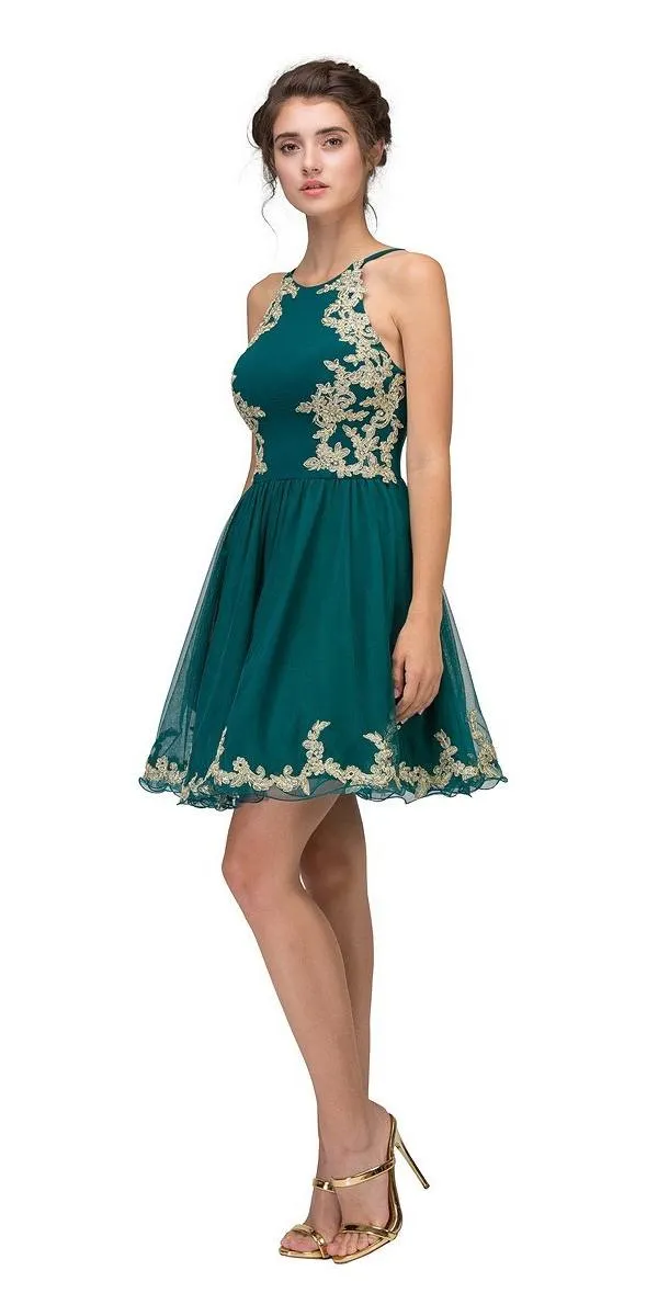 Eureka 6026 Short Dress with Appliques