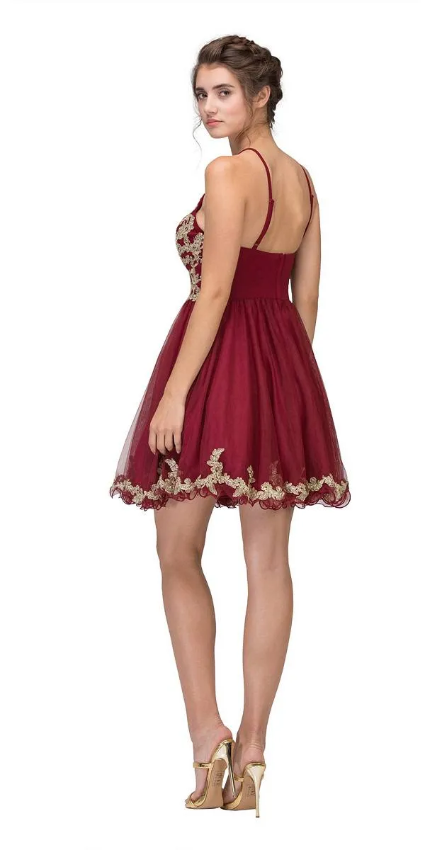 Eureka 6026 Short Dress with Appliques