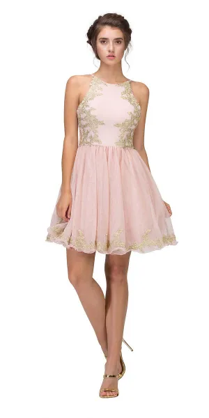 Eureka 6026 Short Dress with Appliques