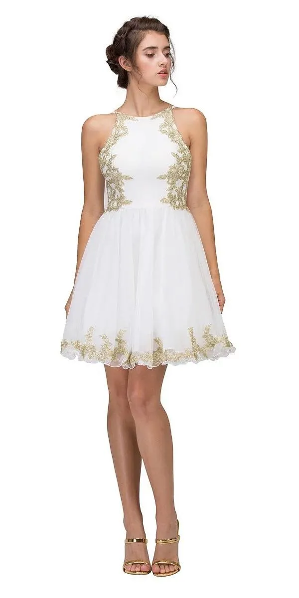 Eureka 6026 Short Dress with Appliques