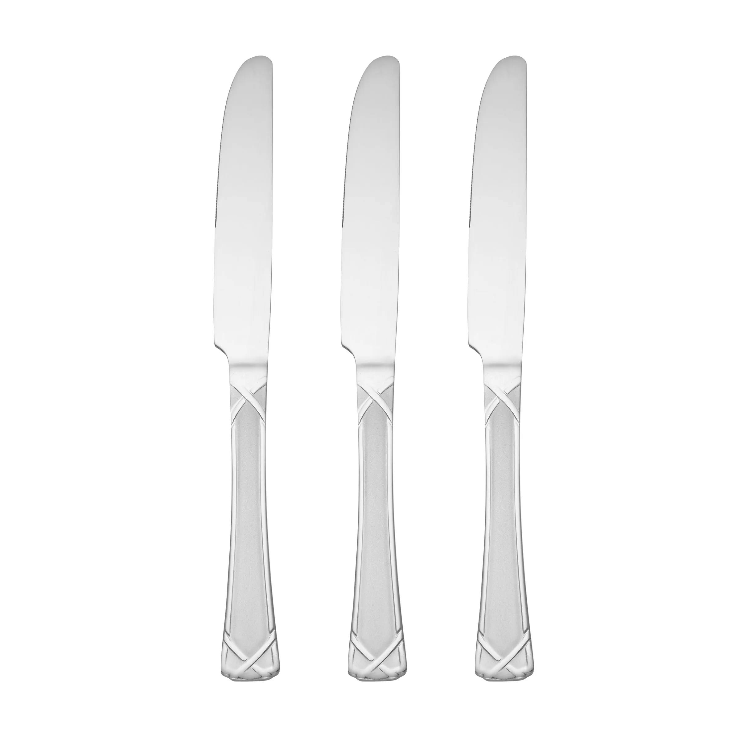 Evansville Frosted Set Of 3 Dinner Knives