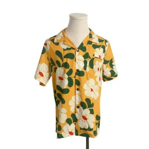 Family Matching Shirt and Dress Set: Yellow Floral for a Springtime Look