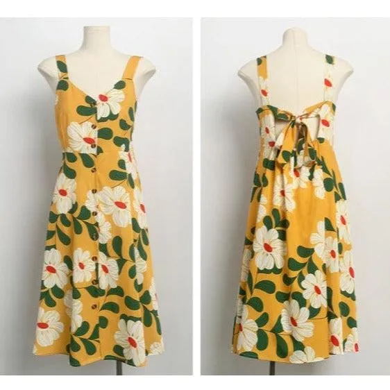 Family Matching Shirt and Dress Set: Yellow Floral for a Springtime Look