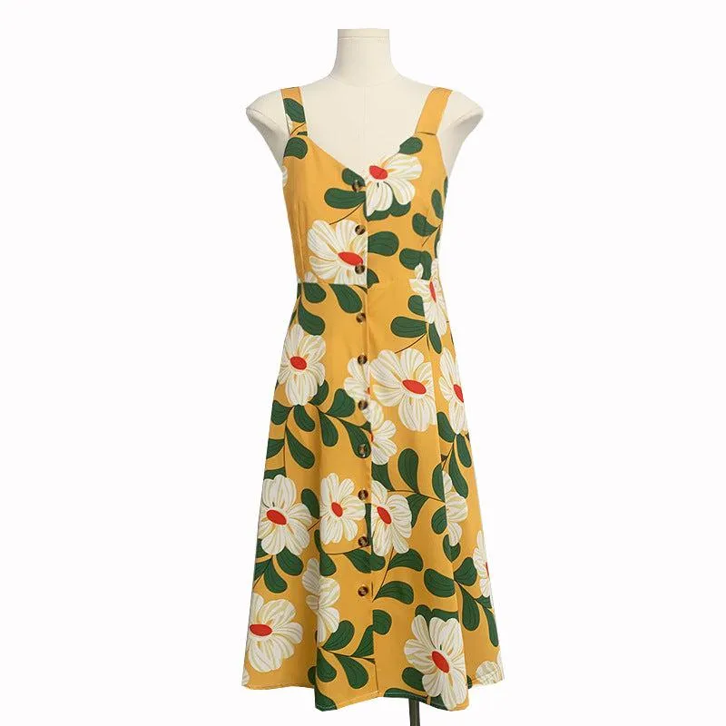 Family Matching Shirt and Dress Set: Yellow Floral for a Springtime Look