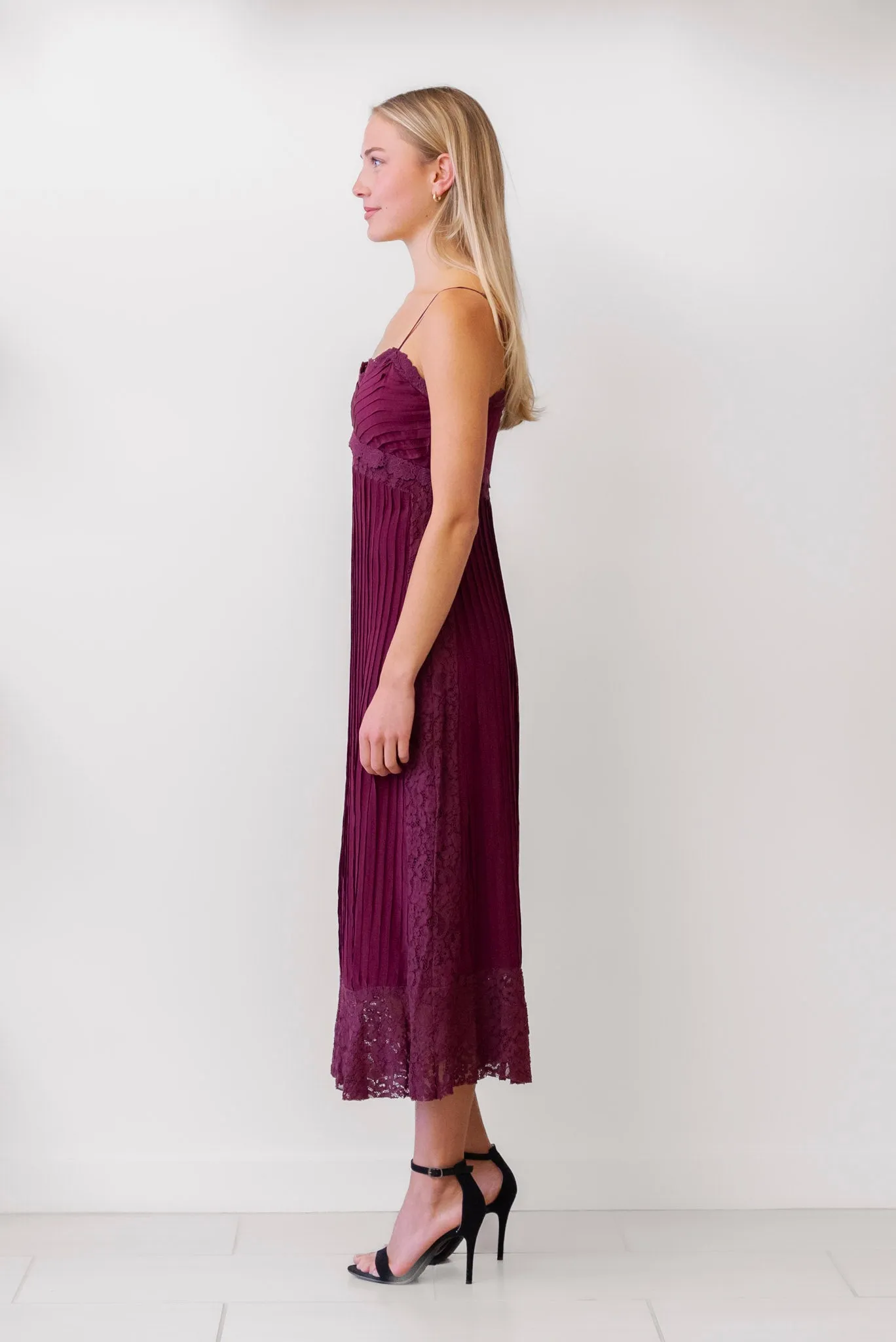 FARM Rio Pleated Slip Dress
