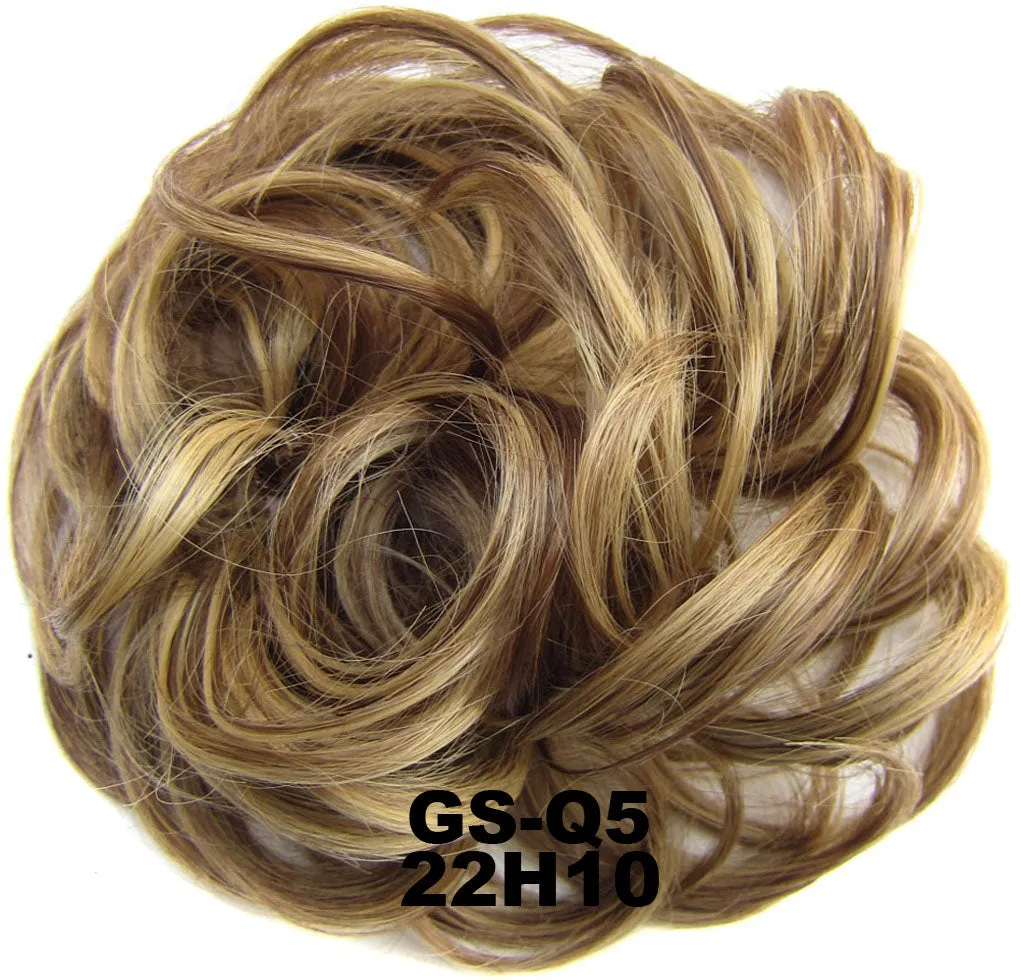 Fashion Synthetic Women Hair Pony Tail Hair Extension Bun Hairpiece Scrunchie Elastic Wedding Wave Curly  J26#