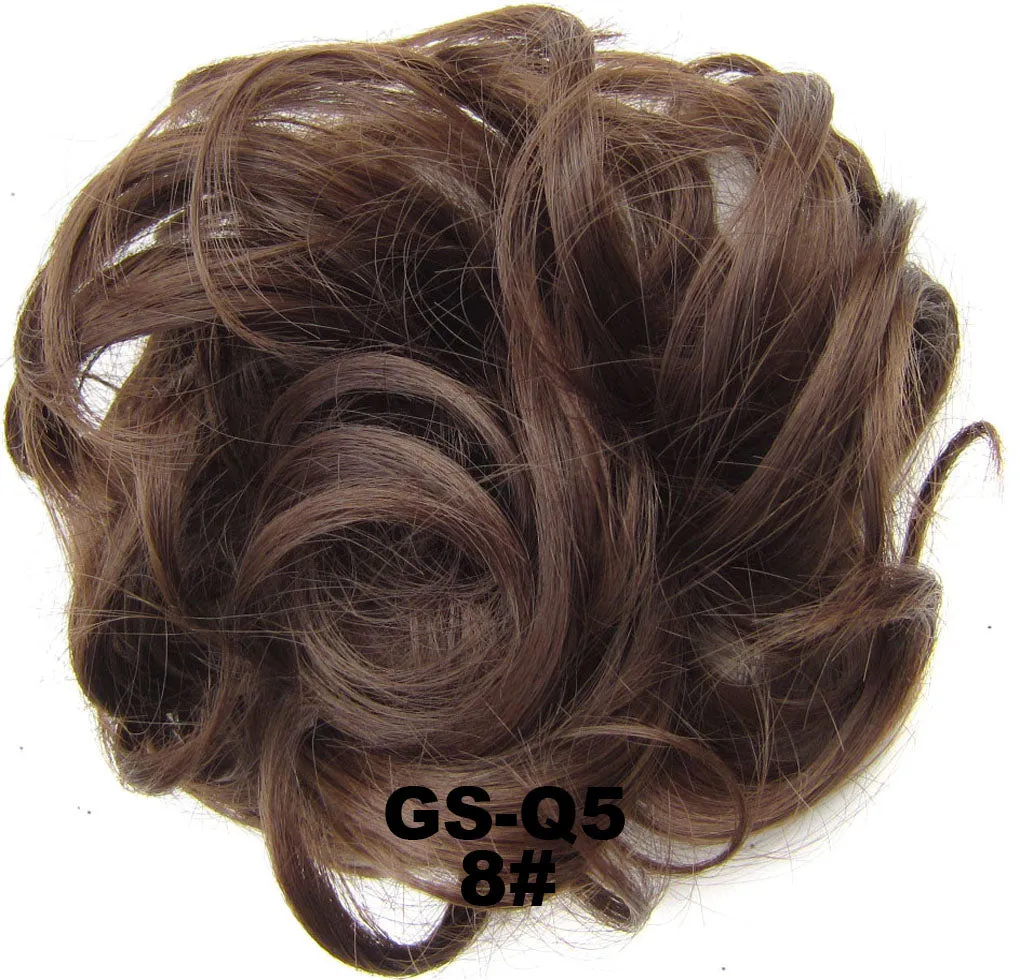 Fashion Synthetic Women Hair Pony Tail Hair Extension Bun Hairpiece Scrunchie Elastic Wedding Wave Curly  J26#