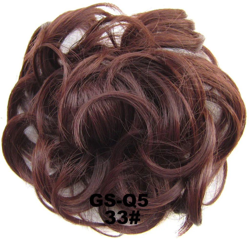 Fashion Synthetic Women Hair Pony Tail Hair Extension Bun Hairpiece Scrunchie Elastic Wedding Wave Curly  J26#