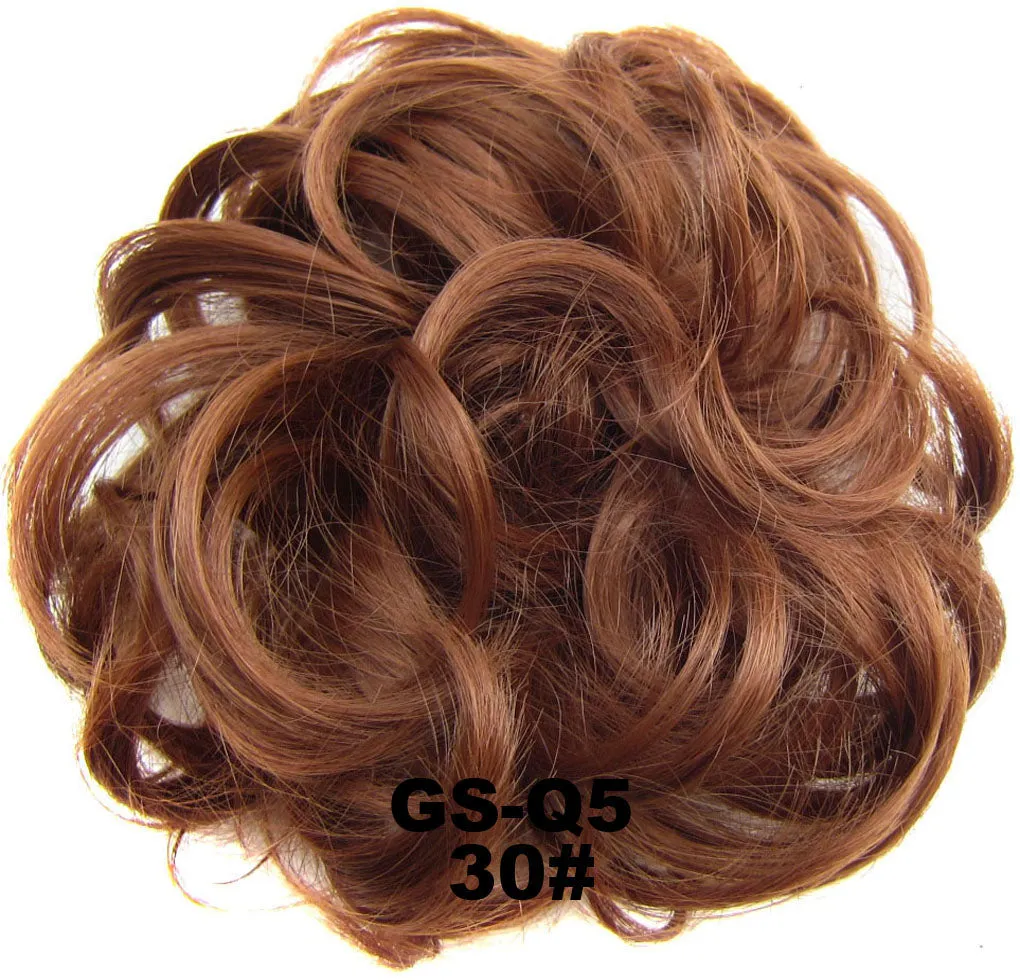 Fashion Synthetic Women Hair Pony Tail Hair Extension Bun Hairpiece Scrunchie Elastic Wedding Wave Curly  J26#