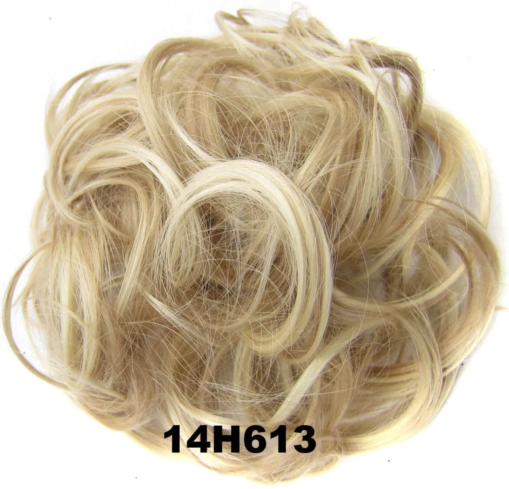 Fashion Synthetic Women Hair Pony Tail Hair Extension Bun Hairpiece Scrunchie Elastic Wedding Wave Curly  J26#