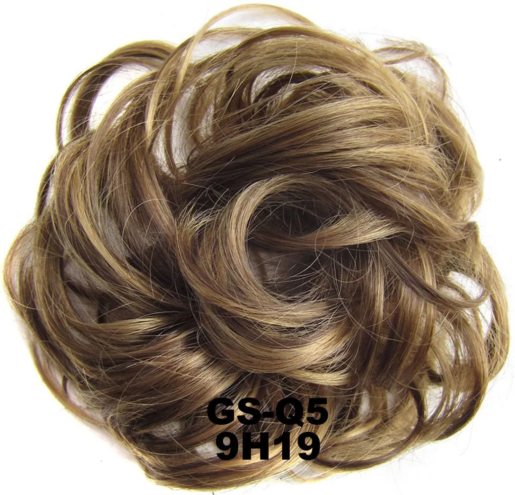 Fashion Synthetic Women Hair Pony Tail Hair Extension Bun Hairpiece Scrunchie Elastic Wedding Wave Curly  J26#