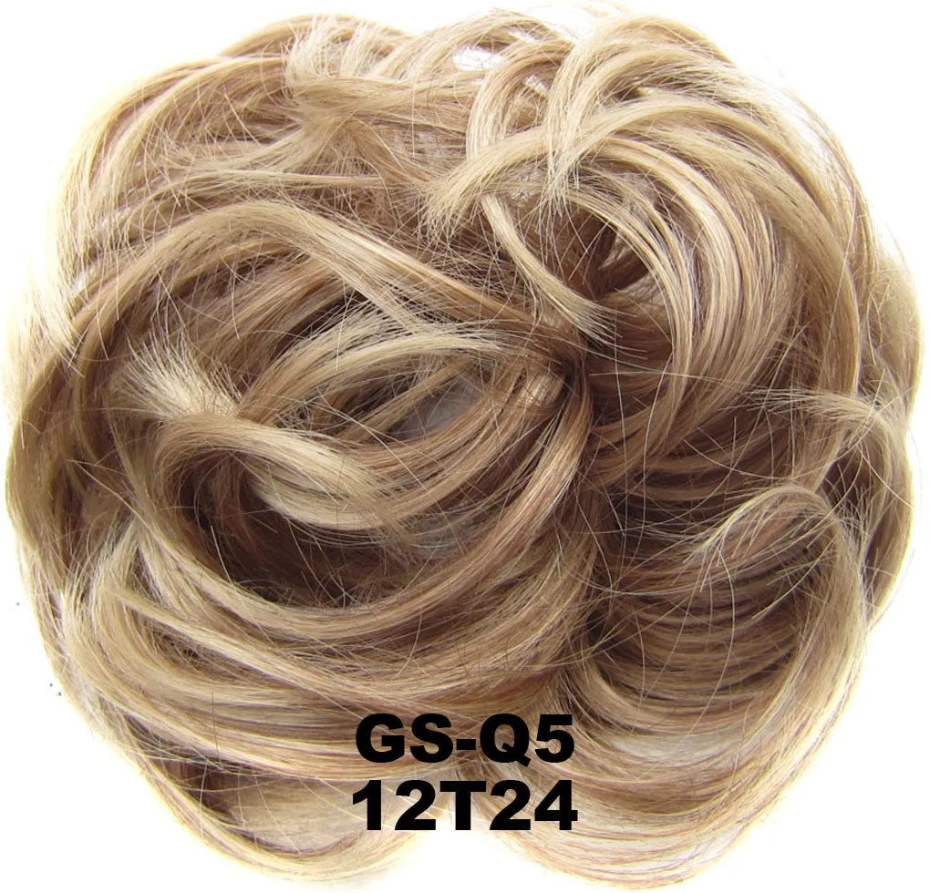 Fashion Synthetic Women Hair Pony Tail Hair Extension Bun Hairpiece Scrunchie Elastic Wedding Wave Curly  J26#