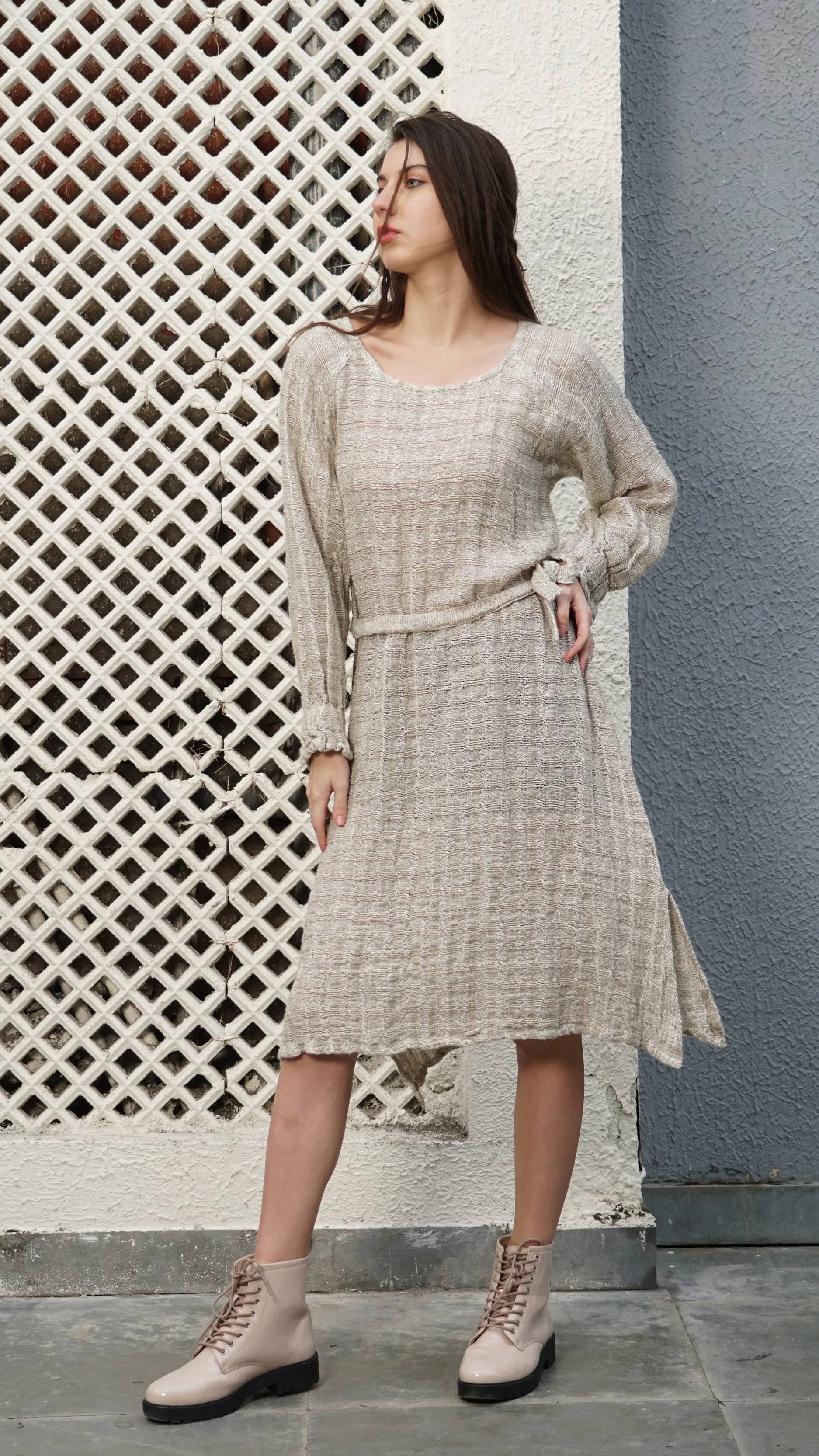 Fauna Linen Dress in Cream