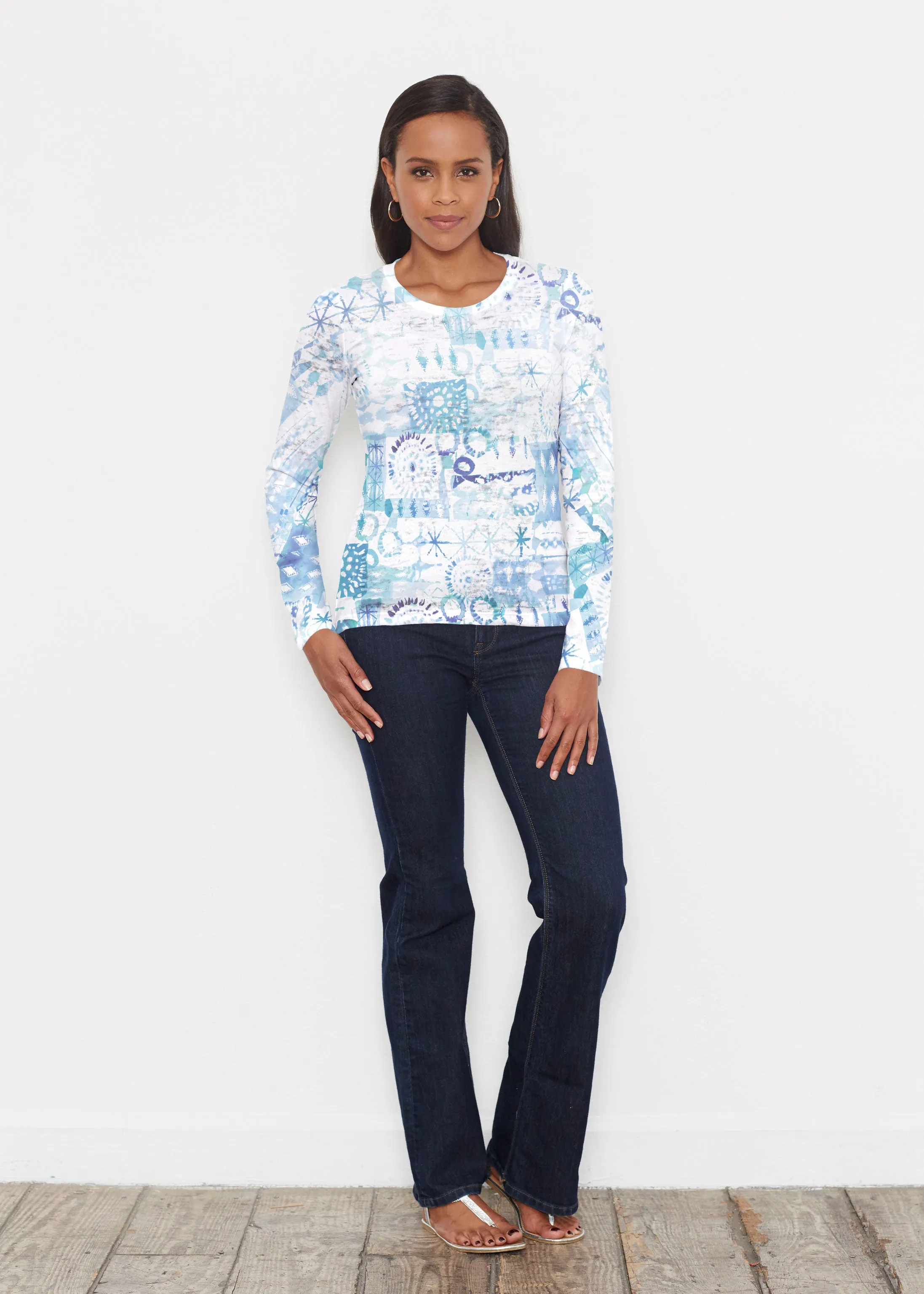 Ferris Wheel Blue (16186) ~ Signature Long Sleeve Crew Shirt