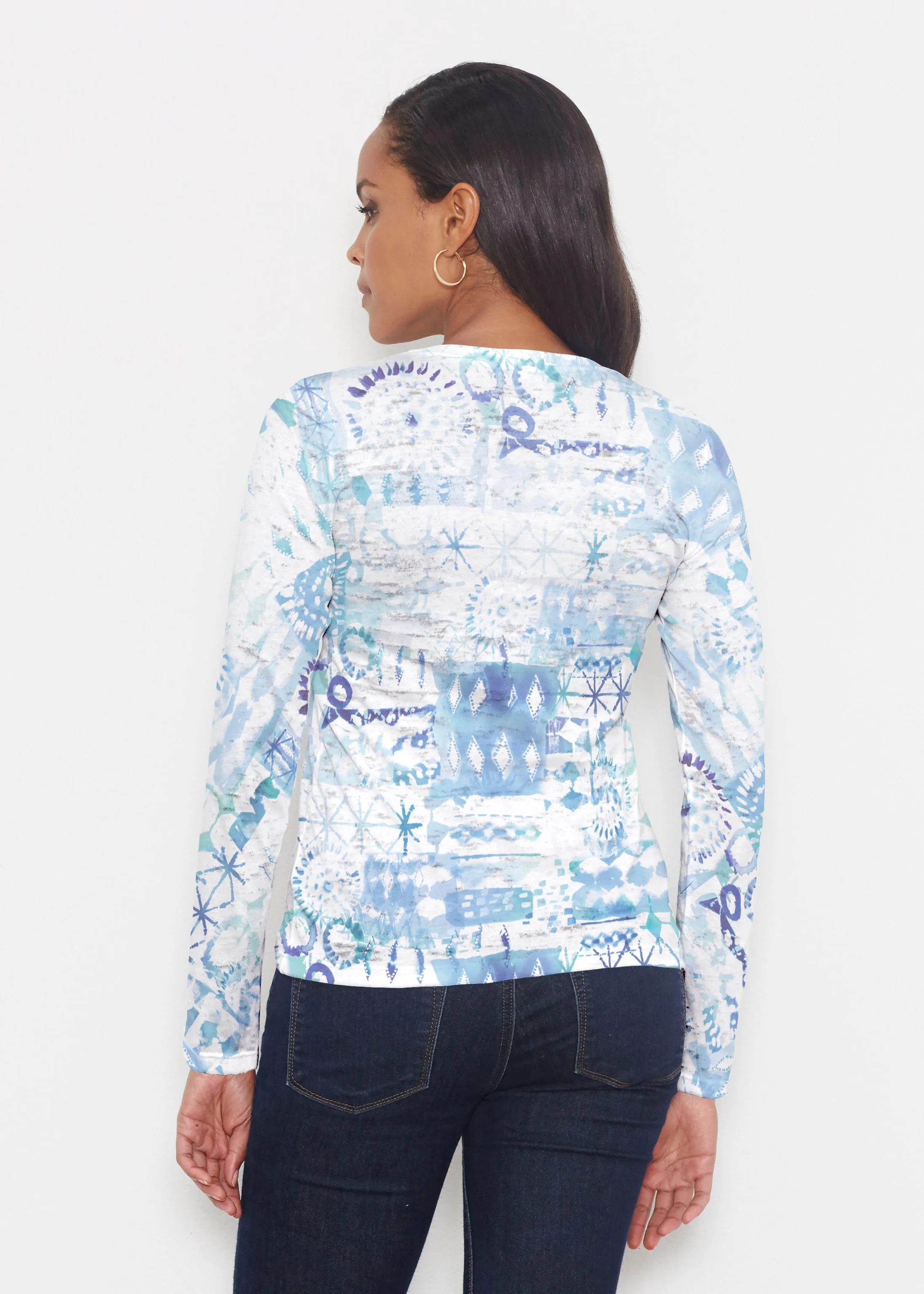 Ferris Wheel Blue (16186) ~ Signature Long Sleeve Crew Shirt