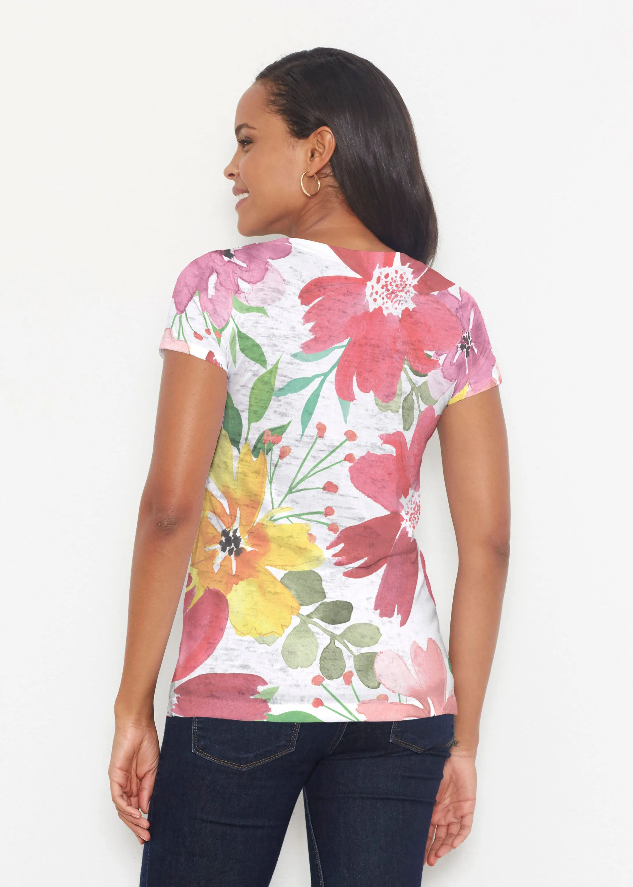 Festive Bloom (8154) ~ Short Sleeve Scoop Shirt