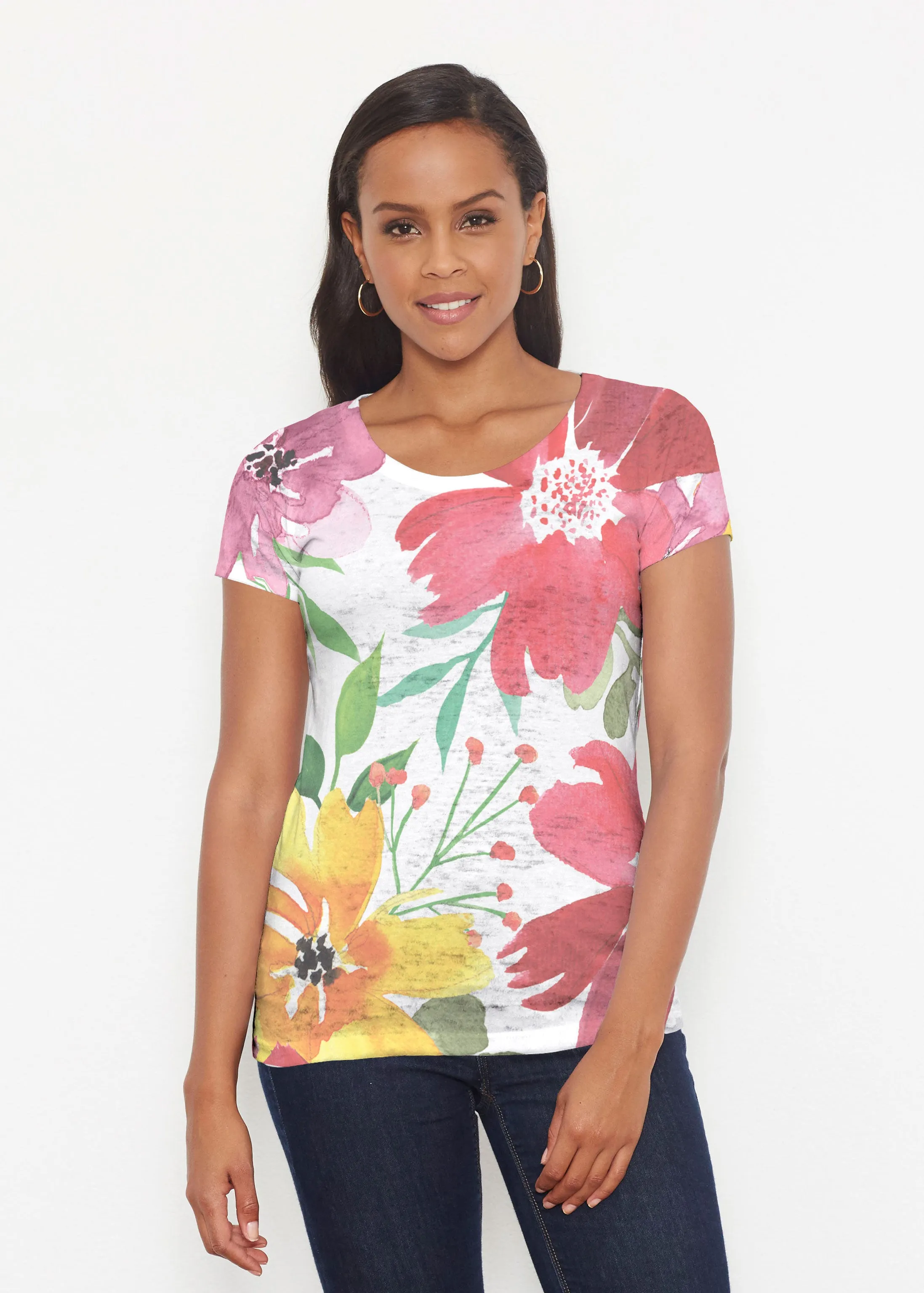 Festive Bloom (8154) ~ Short Sleeve Scoop Shirt
