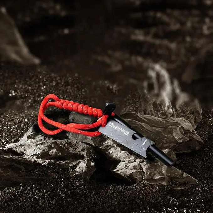 Fire Starter Survival Tool, Ferro Rod Fire Starter Kit & Backpacking Multitool, Fire Steel, Fire Rod