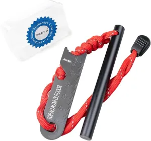Fire Starter Survival Tool, Ferro Rod Fire Starter Kit & Backpacking Multitool, Fire Steel, Fire Rod