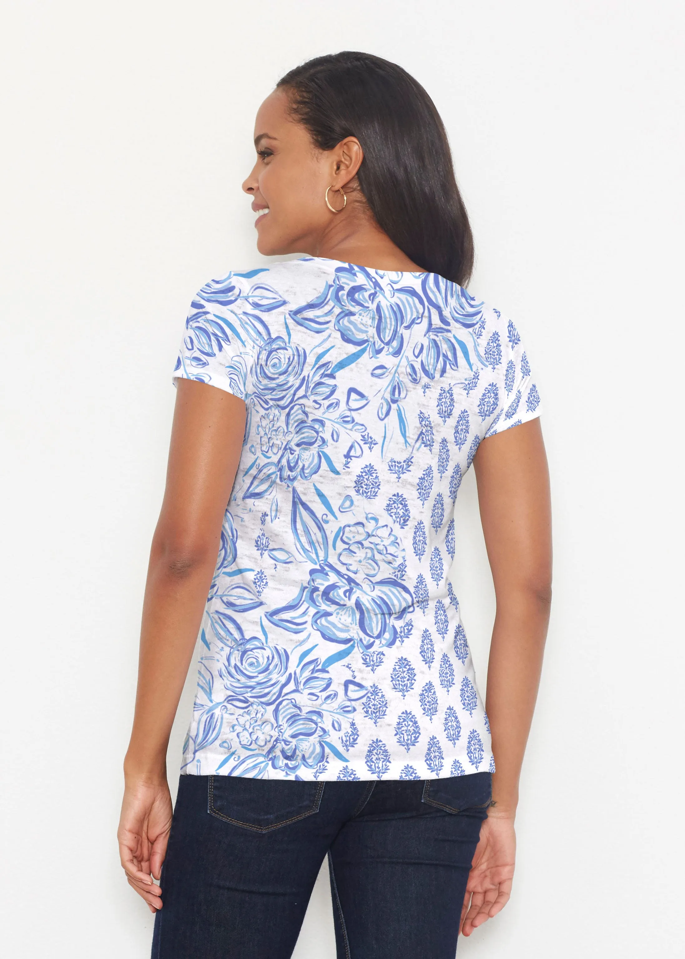 Flora (8041) ~ Short Sleeve Scoop Shirt