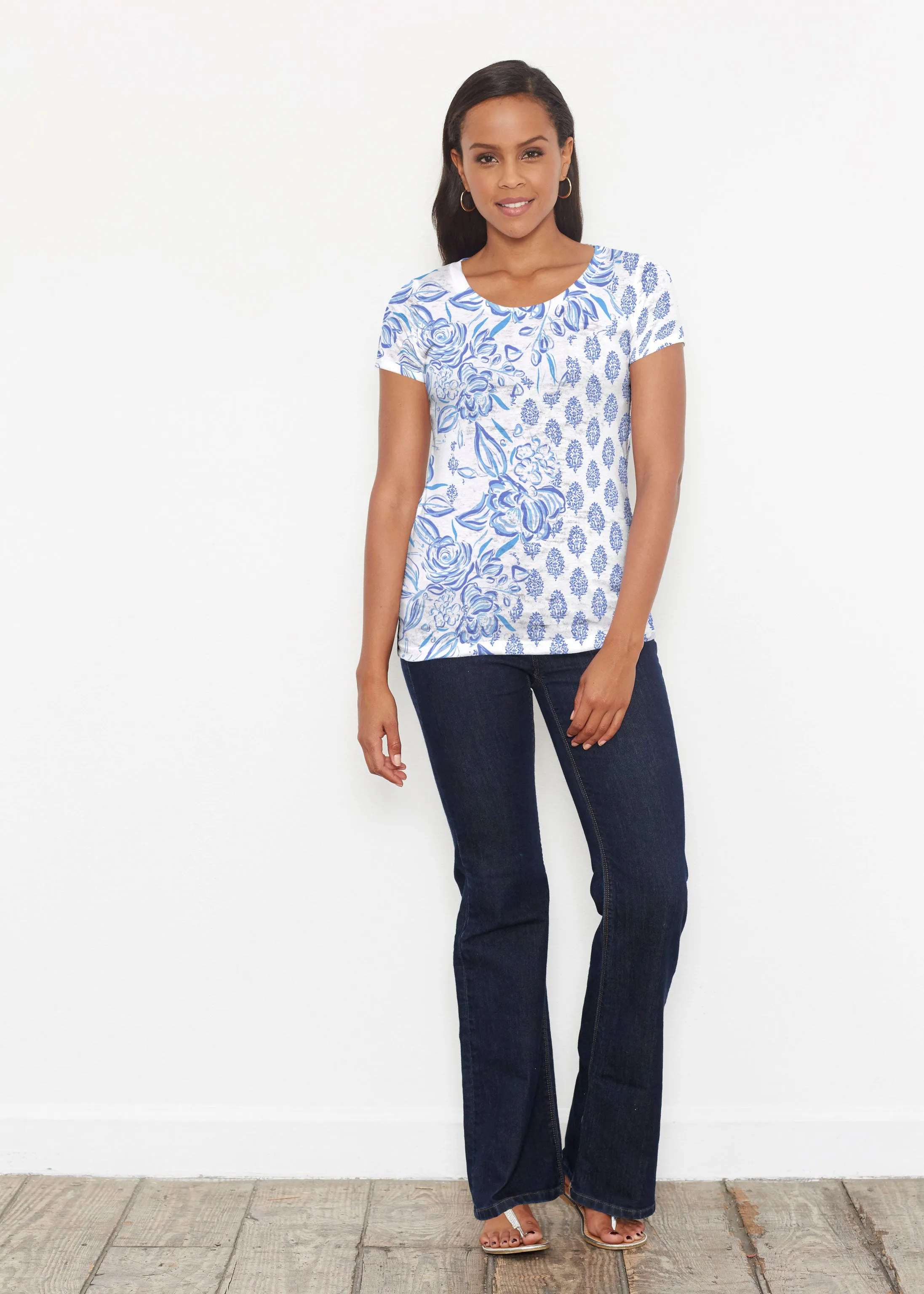 Flora (8041) ~ Short Sleeve Scoop Shirt