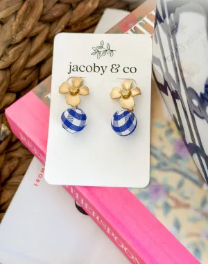 Floral Gingham Studs