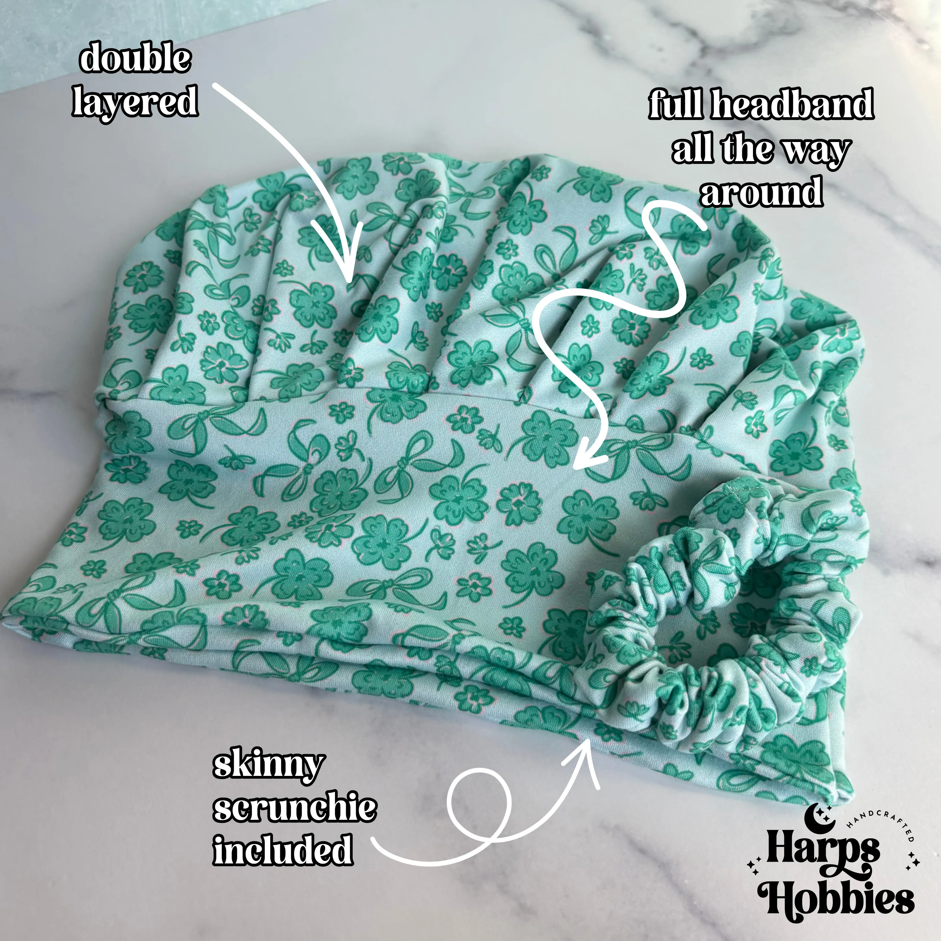 Floral Shamrocks Scrub Hat