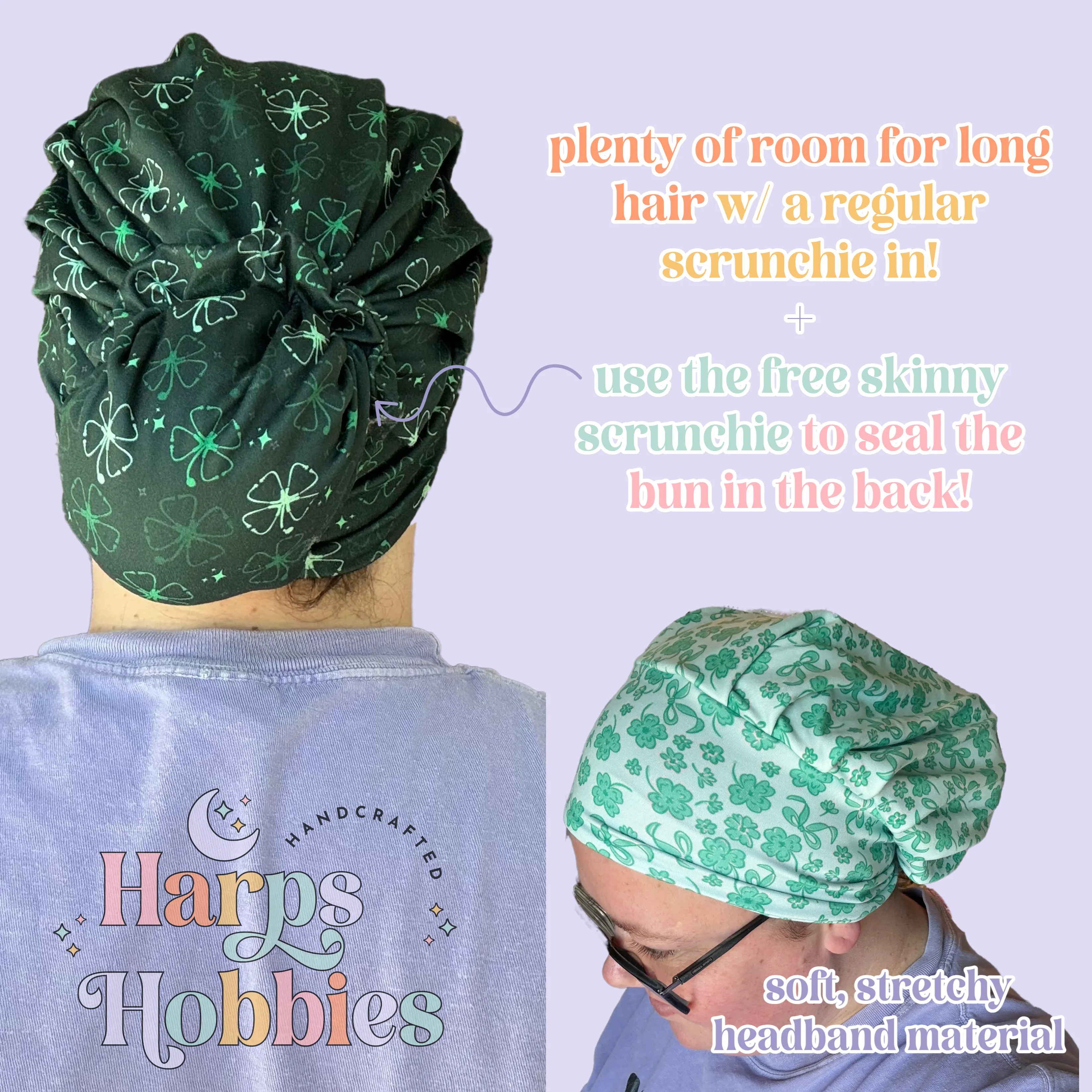 Floral Shamrocks Scrub Hat
