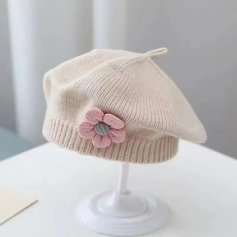 Flower Knitted Beret