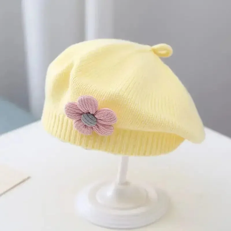 Flower Knitted Beret