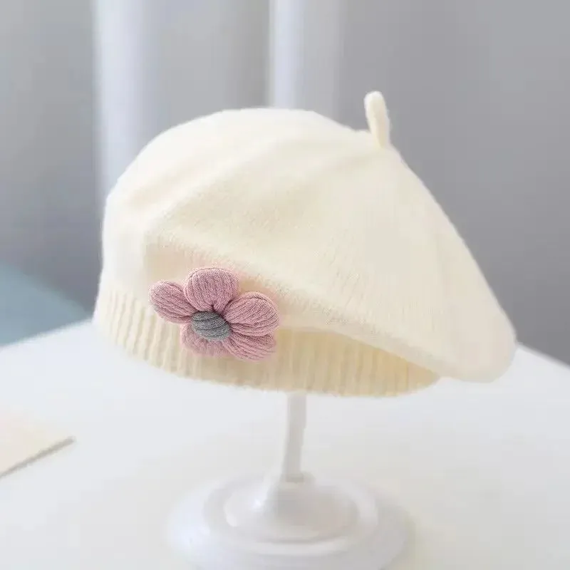 Flower Knitted Beret