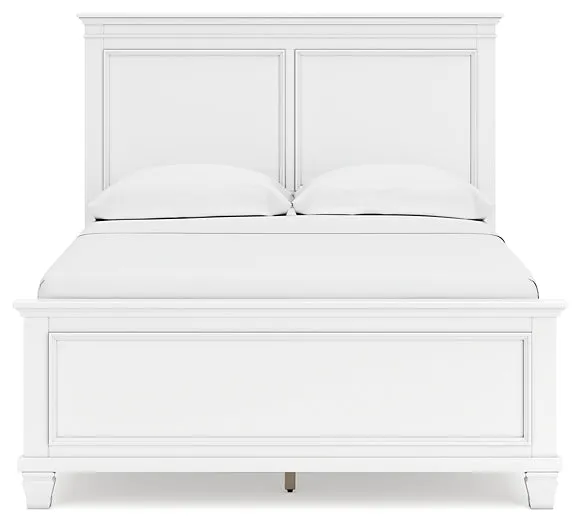 Fortman Full Panel Bed with Mirrored Dresser, Chest and Nightstand