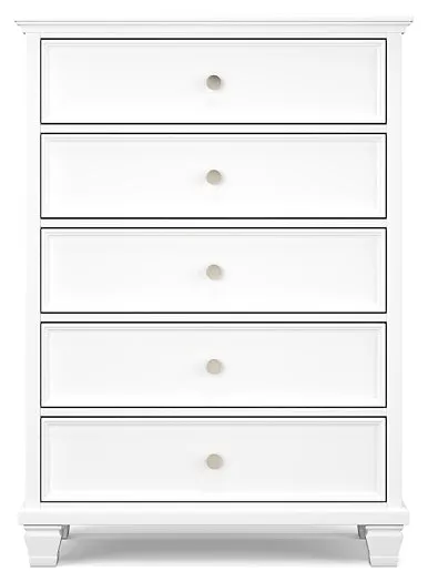 Fortman Full Panel Bed with Mirrored Dresser, Chest and Nightstand