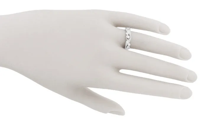 Frances Art Nouveau Style Diamond Wedding Ring in White Gold - 18K or 14K