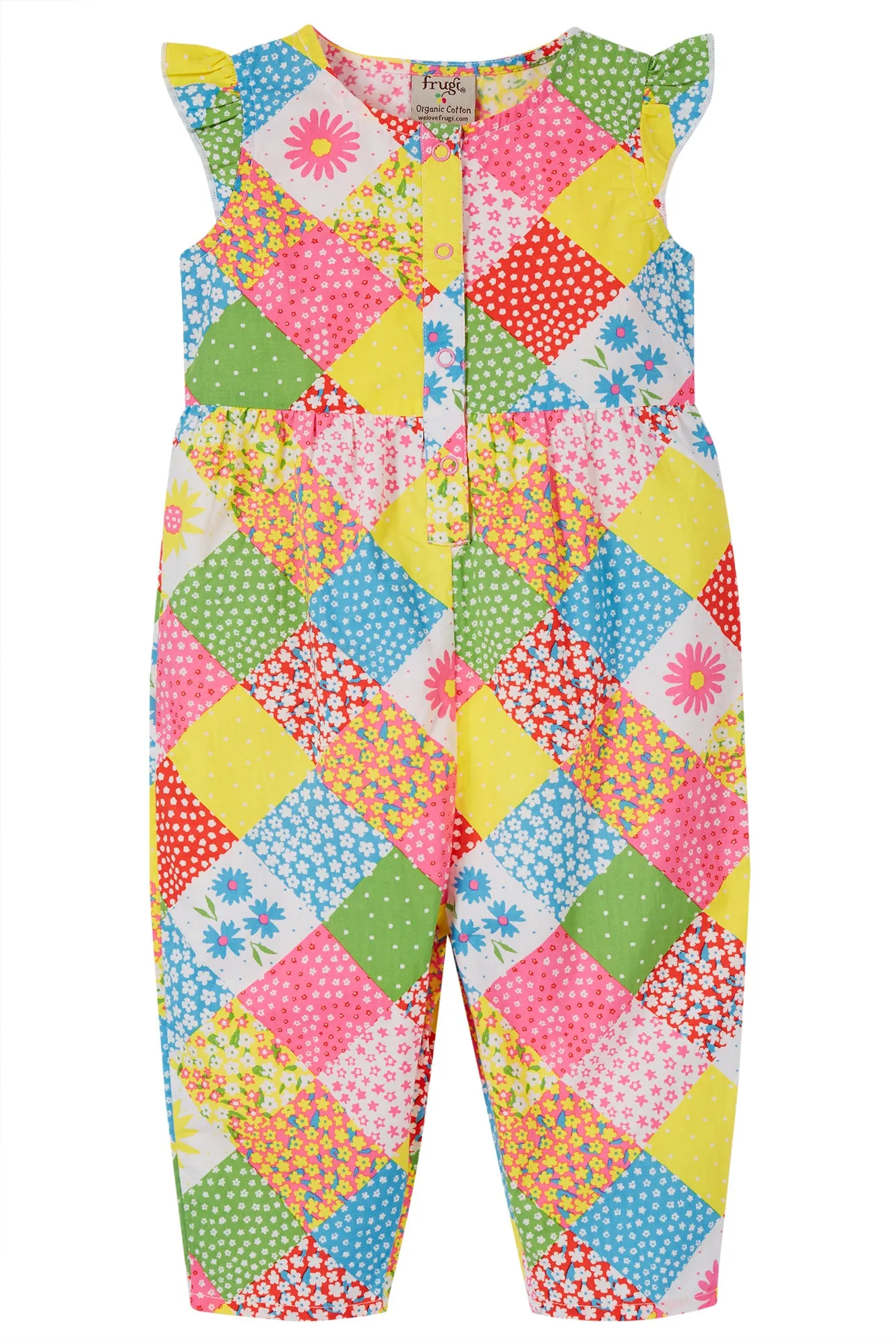 Frugi Etta Infant Playsuit Pg99i Patchwork