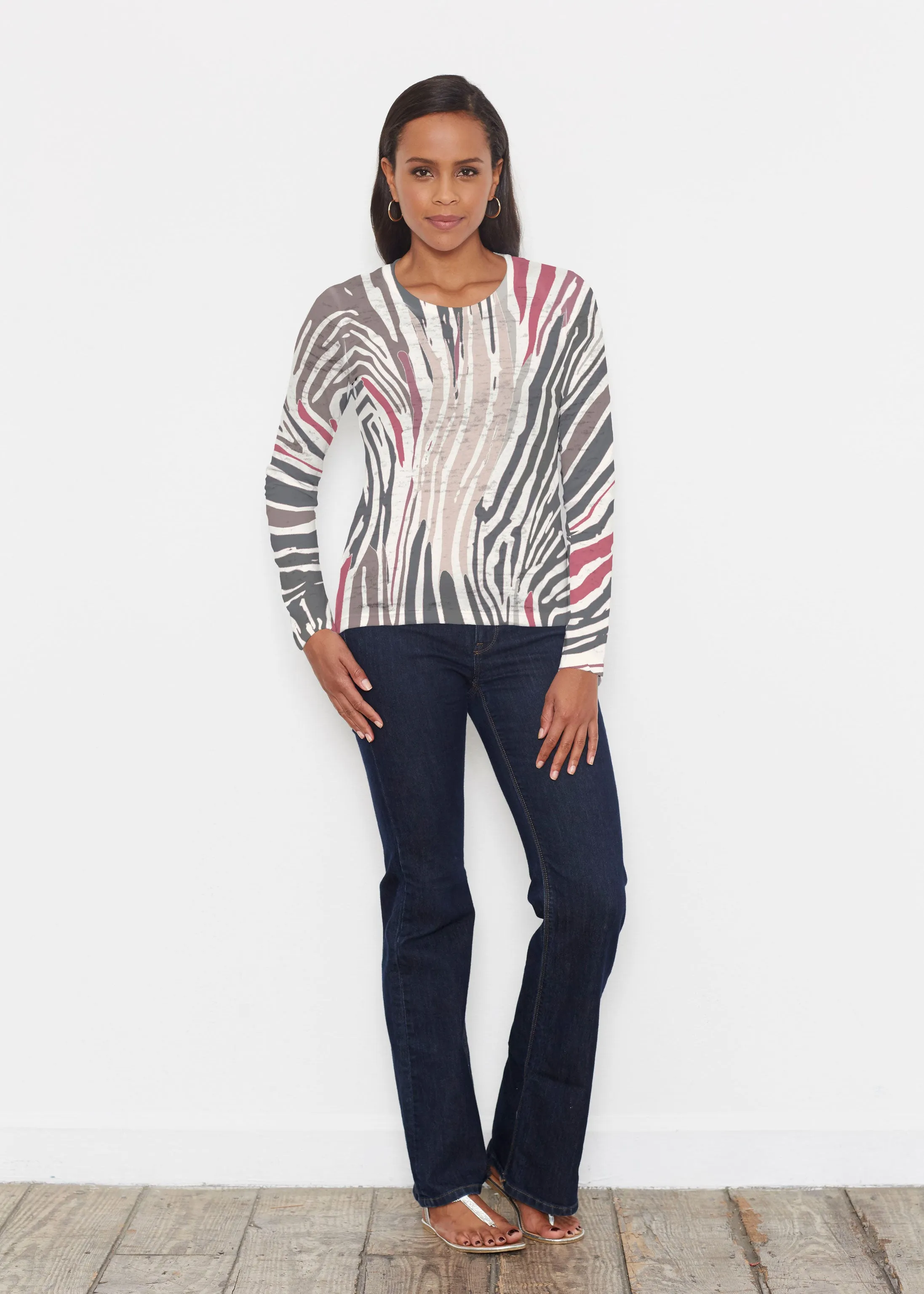 Fruity Stripes Neutral (14305) ~ Signature Long Sleeve Crew Shirt