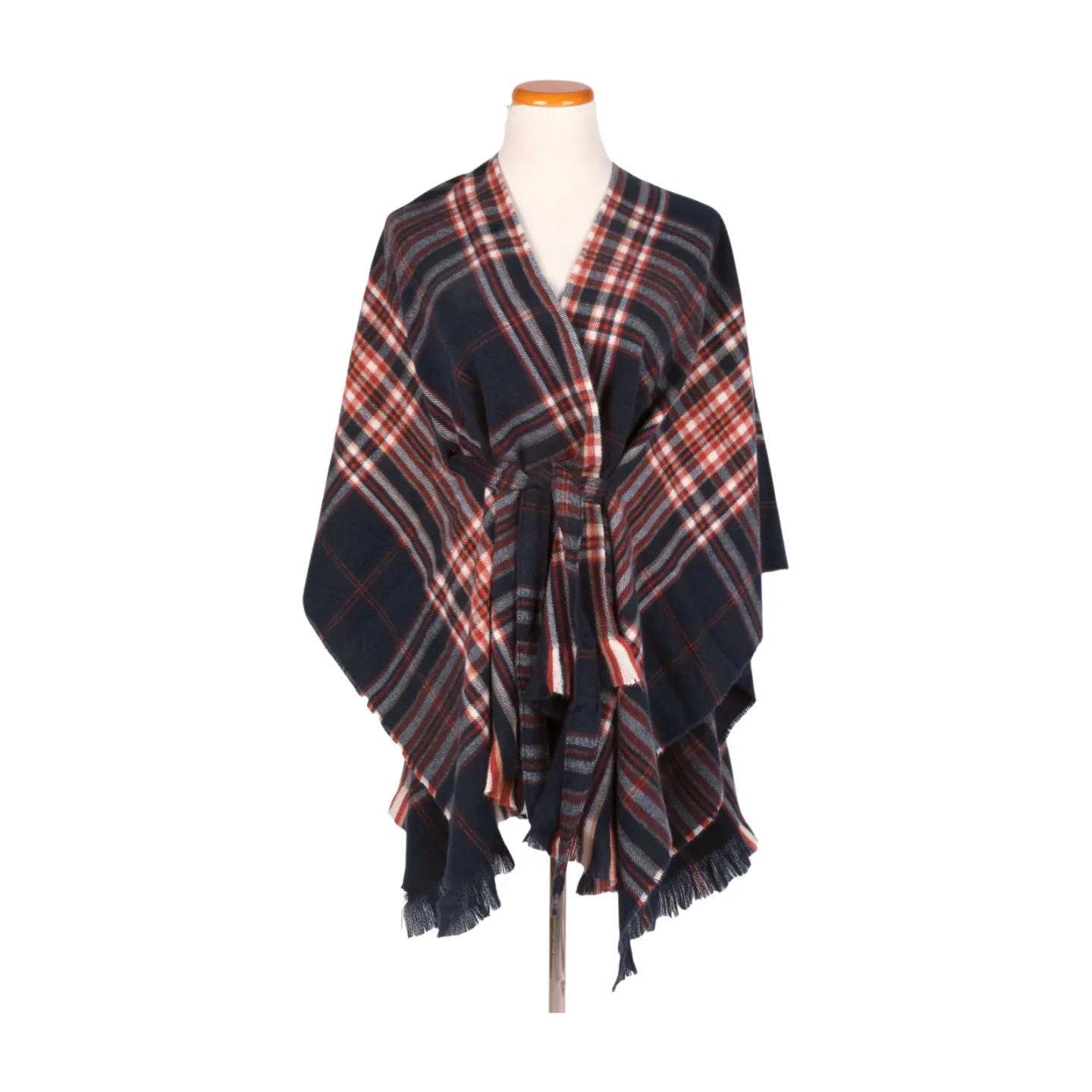 FSOR4275 - Belted Plaid Shawl