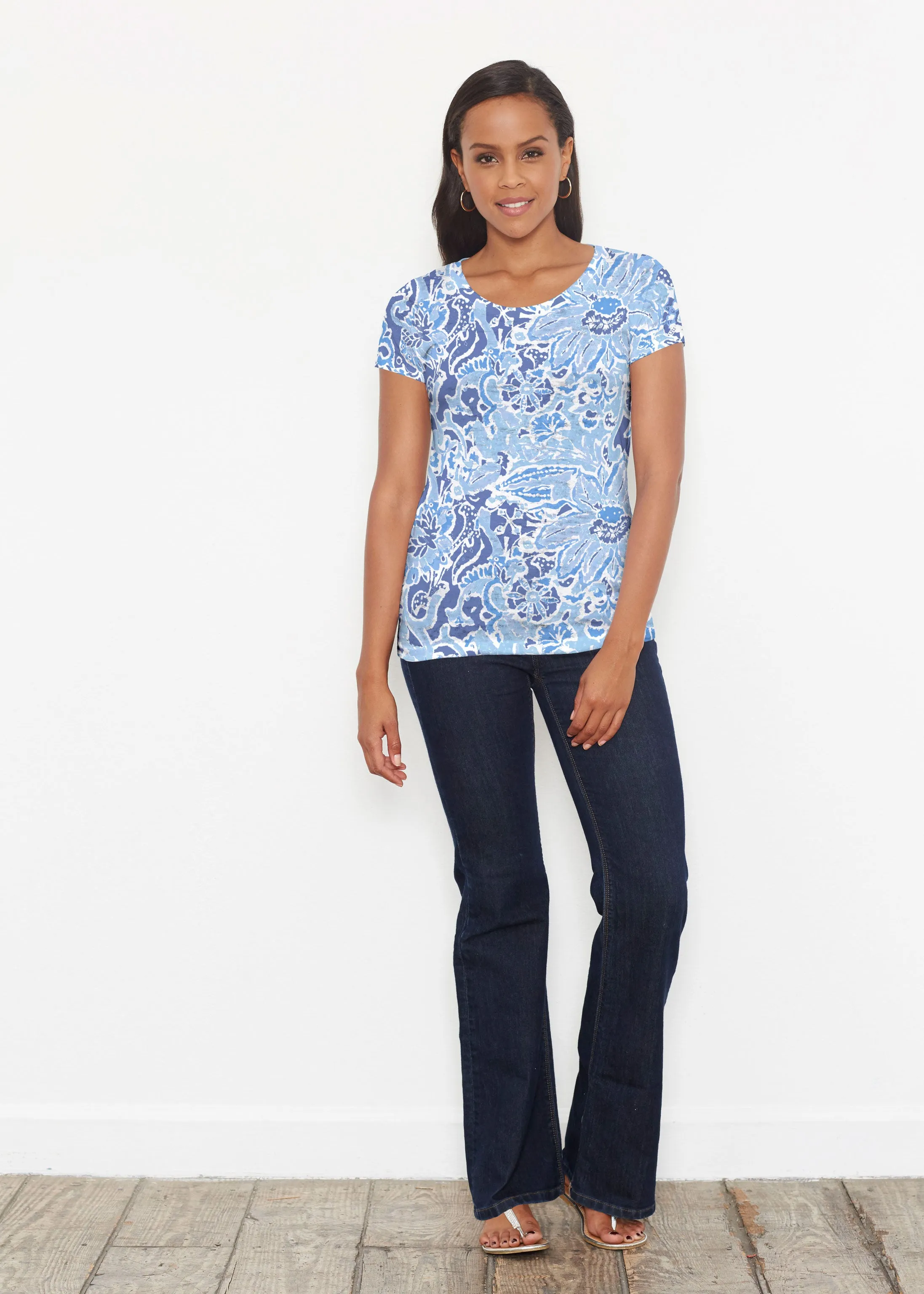 Fusion Blue (2895) ~ Short Sleeve Scoop Shirt